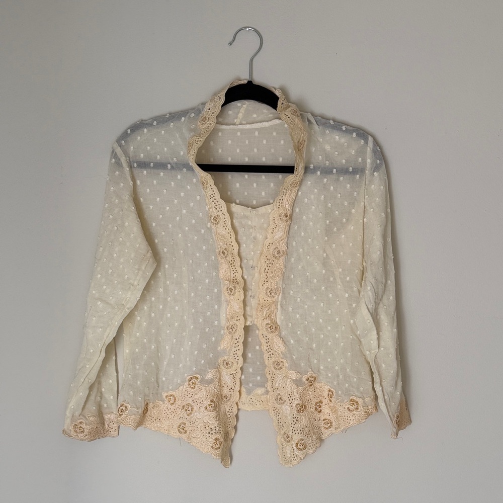 Cream Lace Cardigan